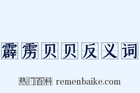 霹雳贝贝反义词是什么意思的图片